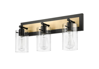 Gasol 3-Light Vanity Matte Black / Vintage Brass