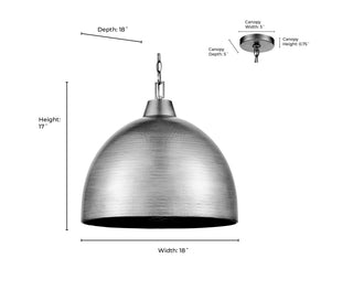 Arrco 3-Light Pendant Light Antique Silver Leaf