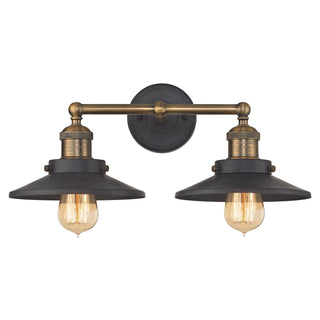 English Pub 18'' Wide 2-Light Vanity Light - Antique Brass