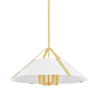 RAYMOND Pendant with AGED BRASS/SOFT WHITE Finish