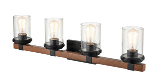 Taos 4-Light Vanity Matte Black/Wood Grain
