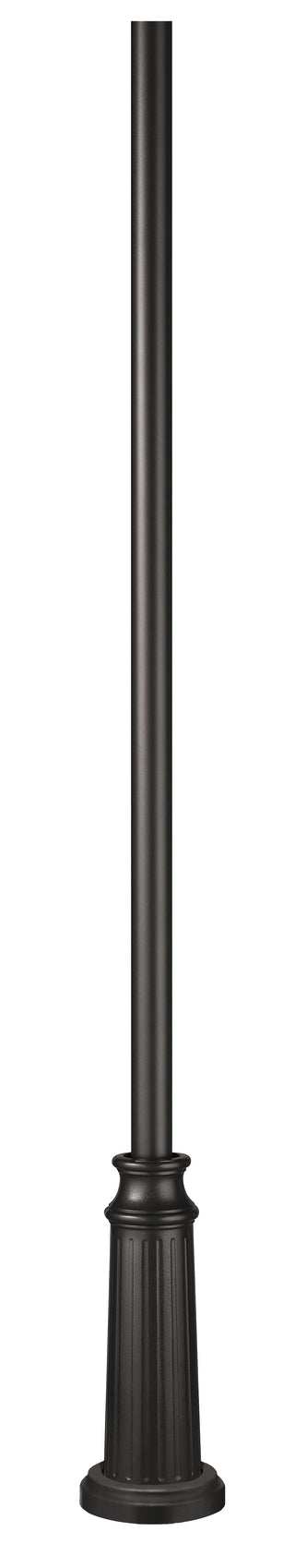 8ft Post with Decorative Base 8' Surface Mount Post In Black Finish