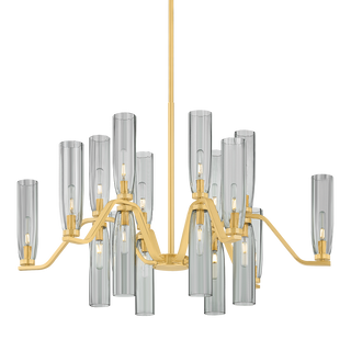 HARPSWELL Chandelier with AGED BRASS Finish