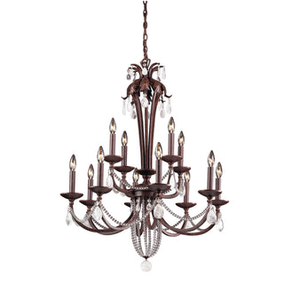 Chateau 12-Light Chandeliers in Mahogany