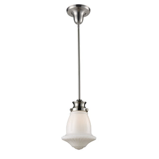 Schoolhouse 8'' Wide 1-Light Mini Pendant - Satin Nickel