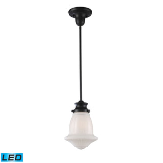 Schoolhouse 8'' Wide 1-Light Mini Pendant - Oiled Bronze