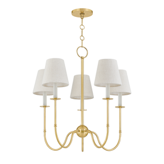 AMINA Chandelier with Aged Brass Finish