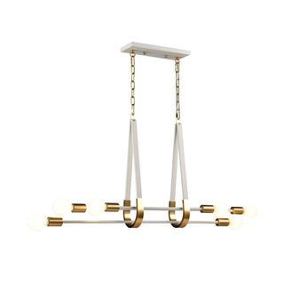 Sabine 42'' Wide 6-Light Linear Chandeliers - Textured White with Brushed Gold