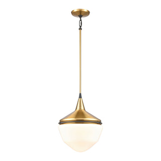 Mid-Century Schoolhouse 12'' Wide 1-Light Mini Pendant - Satin Brass