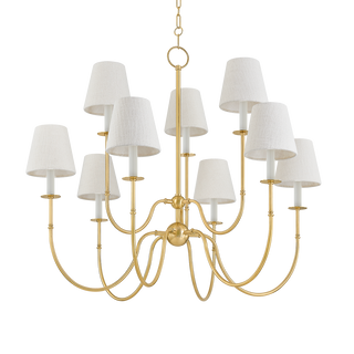 AMINA Chandelier with Aged Brass Finish