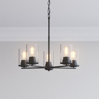 Verlana 5-Light Chandelier Ceiling Light Matte Black