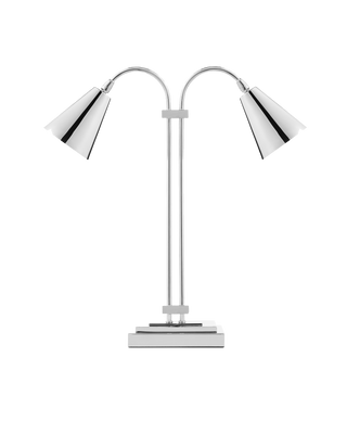 Symmetry Nickel Double Desk Lamp