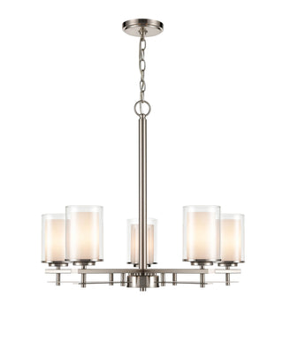 Huderson 5-Light Chandelier Ceiling Light Brushed Nickel