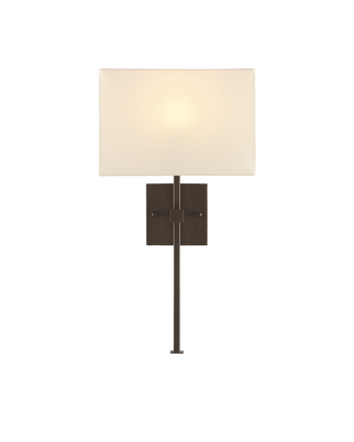 Ashdown Bronze Wall Sconce, White Shade