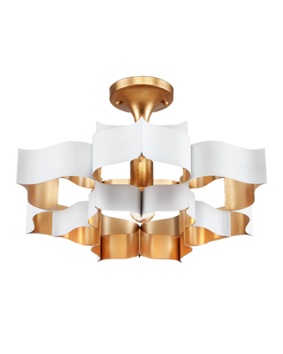 Grand Lotus Small White Chandelier