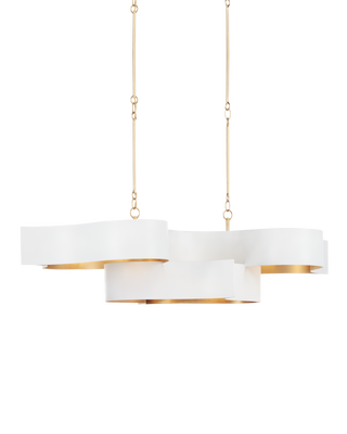 Grand Lotus White Oval Chandelier