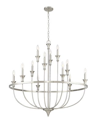 Emery 12-Light Chandelier Ceiling Light Brushed Nickel