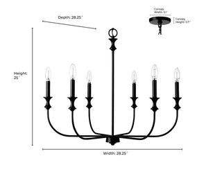 Savanne 6-Light Chandelier Ceiling Light Vintage Brass
