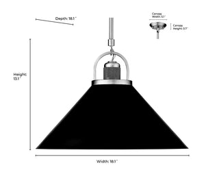 Artistan 1-Light Pendant light Polished Nickel/Matte White
