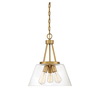 Calhoun 3-Light Pendant in Warm Brass Warm Brass