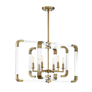 Rotterdam 6-Light Pendant in Warm Brass Warm Brass