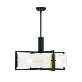 Hayward 5-Light Pendant in Matte Black with Warm Brass Accents Matte Black with Warm Brass Accents