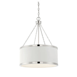 Delphi 6-Light Pendant in White with Polished Nickel Acccents White with Polished Nickel Acccents