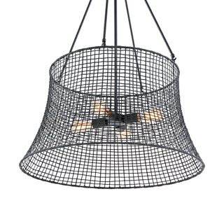 Longleaf 4-Light Outdoor Chandelier in Matte Black