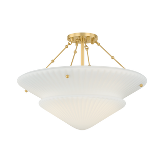 LOBURN Semi Flush with AGED BRASS Finish