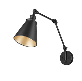 Evonne 1-Light Swing Arm Sconce Light Matte Black