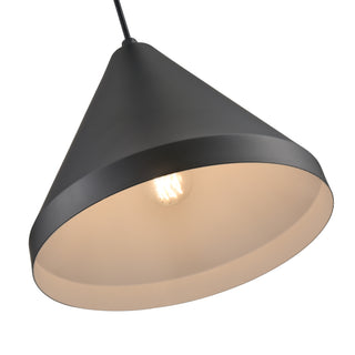 R Series 1-Light Cord Hung Wide Cone Satin Black