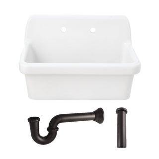 Doriteal 30.125 Inch Wall Mount Kitchen Sink in White