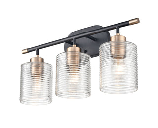 Renitta 3-Light Vanity Matte Black Modern Gold