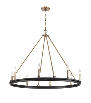 Carruth 8-Light Chandelier Ceiling Light Matte Black Modern Gold