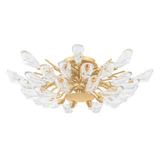 Tulip Semi Flush with Gold Leaf Finish