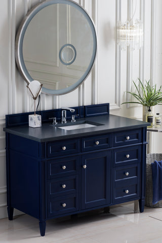 48 Inch Brittany Freestanding Vanity in Victory Blue / Charcoal Soapstone Top