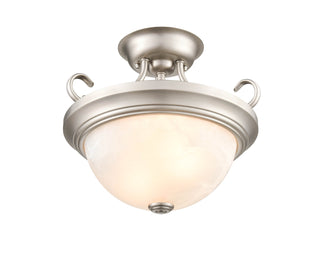 2-Light Semi-Flush Ceiling Mount Satin Nickel