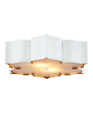 Grand Lotus White Flush Mount