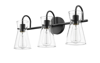 Camellia 3-Light Vanity Matte Black