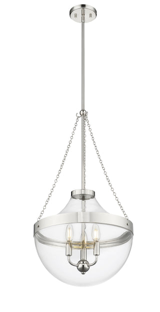 Clarra 3-Light Pendant Light Polished Nickel