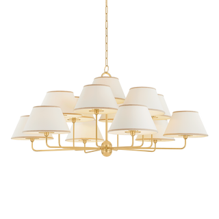 DURLAND Chandelier with AGED BRASS Finish