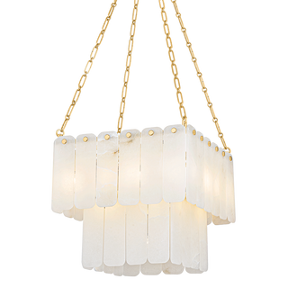 MOISSANITE CHANDELIER with AGED BRASS Finish