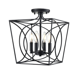 Tracy 4-Light Semi-Flush Ceiling Mount Matte Black