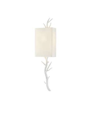 Baneberry White Wall Sconce, White Shade, Right