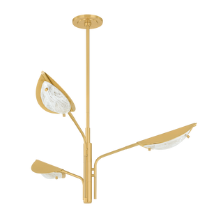 LEVIN Chandelier with AGED BRASS Finish