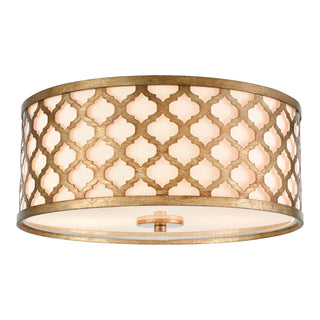 Arabesque 15'' Wide 2-Light Flush Mount - Bronzed Gold