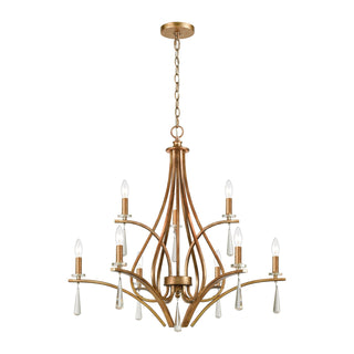 Katania 30'' Wide 9-Light Chandeliers - Bronzed Gold