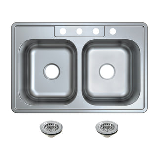 Studio 33 Inch Drop-In Kitchen Sink in Polished Chrome