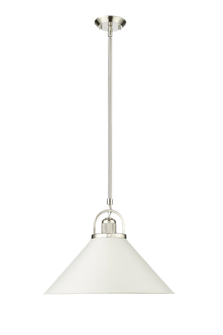 Artistan 1-Light Pendant light Polished Nickel/Matte White