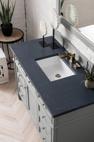 48 Inch Brittany Freestanding Vanity in Urban Gray / Charcoal Soapstone Top